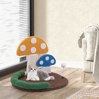 Mushroom Cat Bed, Cat Claw Scratcher w/Wide Bed