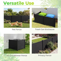 3-Panel AC Fence with Metal Stakes No Dig Enclosure for Patio