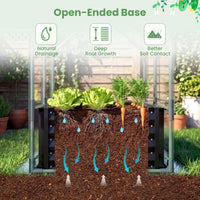 120x30x60 cm Raised Garden Bed with Greenhouse Cover and Windows
