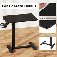 Mobile Standing Desk, Height Adjustable Overbed Bedside Table