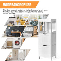 Giantex Bathroom Floor Cabinet, Wooden Storage Cabinet with 2 Removable Drawers