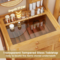 Small Vanity Desk with Mirror, Compact Makeup Table with 2 Drawers