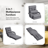 Multipurpose Lounger Chair w/Integrated Armrests & Bonus Lumbar Pillow