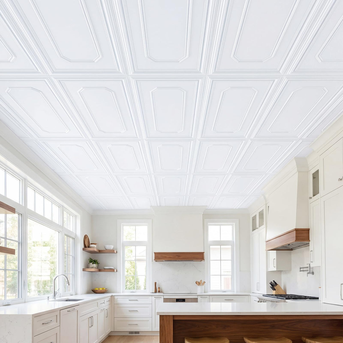 Ceiling Tiles Decorative PVC 3D Wall Panels Waterproof and Paintable