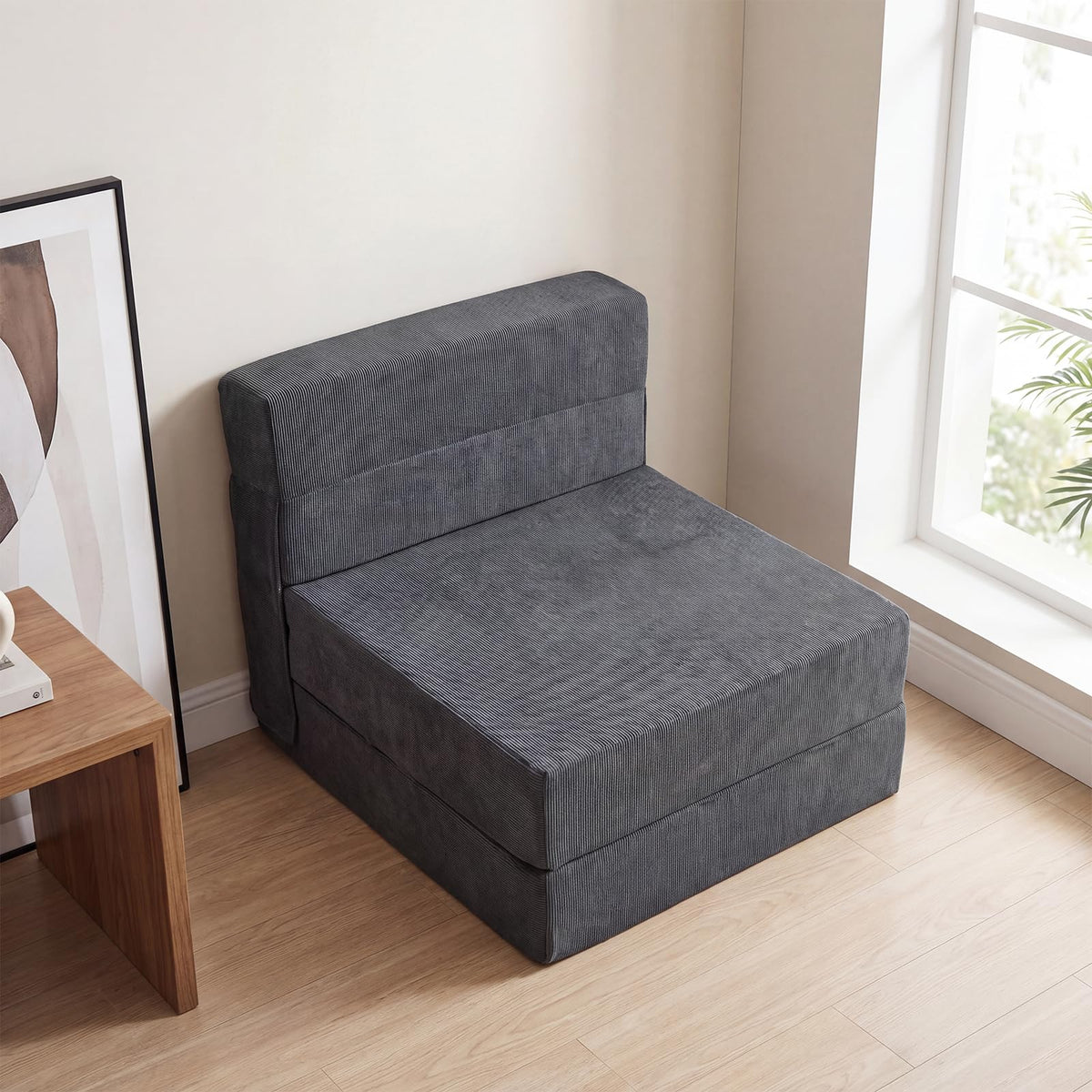 4-in-1 Folding Sofa Bed with Corduroy Cover for Adults