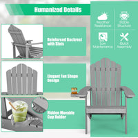 All-Weather Adirondack Chair with Cup Holder for Patio