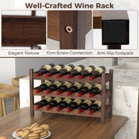 Giantex 3-Tier Bamboo Wine Rack, 18-Bottle Tabletop Wine Holder