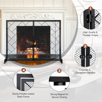 Giantex 113cm x 85cm Double-Door Fireplace Screen