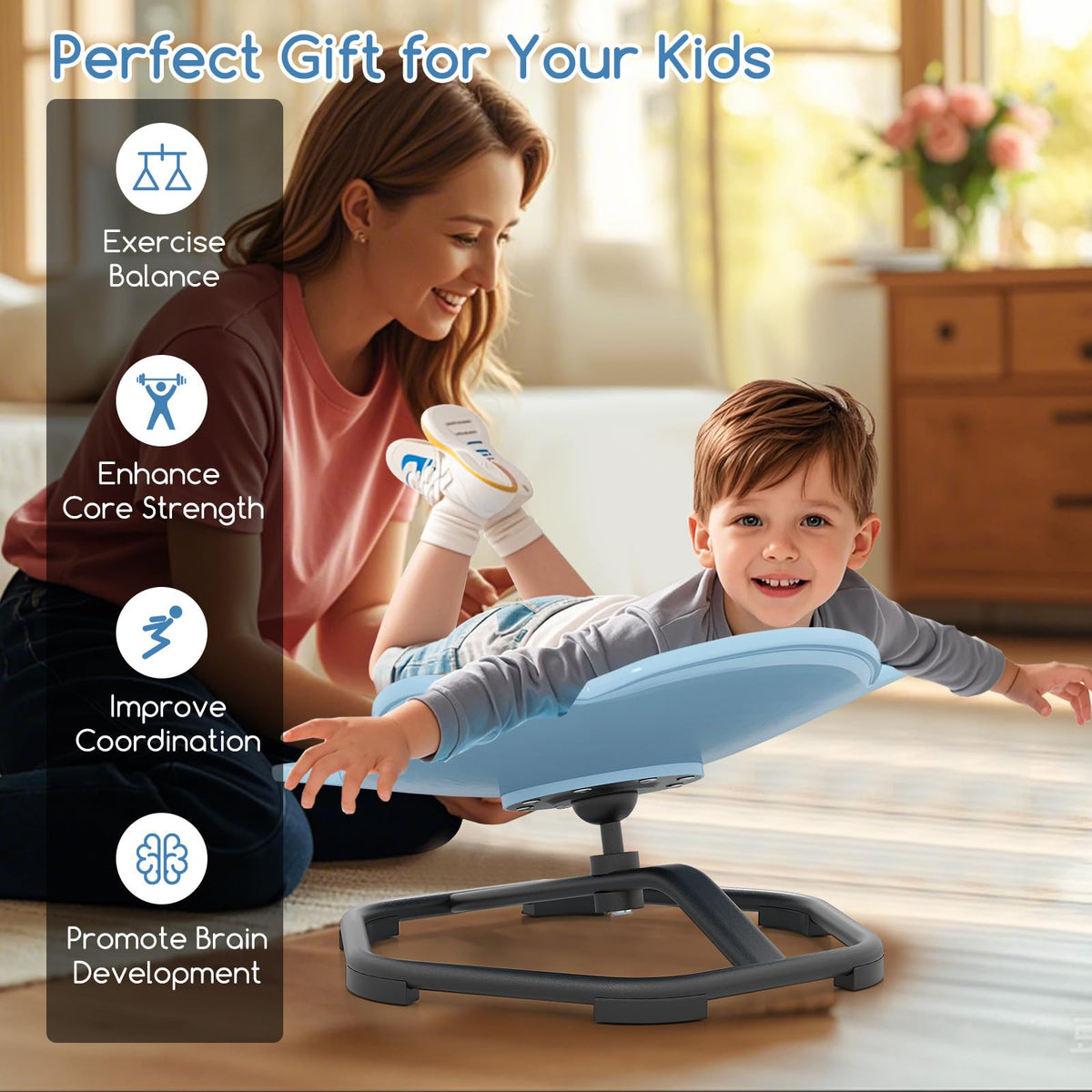Elephant Sensory Swivel Chair with Non-Slip Metal Base for Autistic Kids