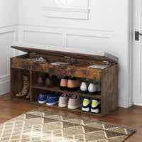 Shoe Bench w/Padded Seat, Shoes Rack w/Hidden Storage