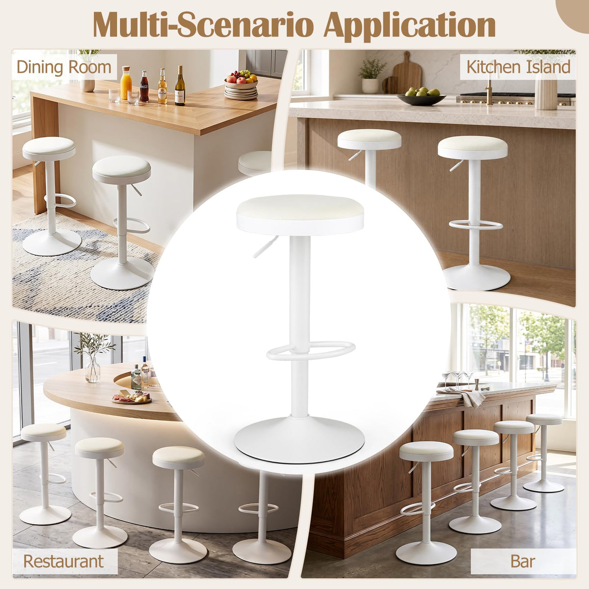 Giantex Bar Stools Set of 2, Kitchen Bar Stools Counter Height Chairs
