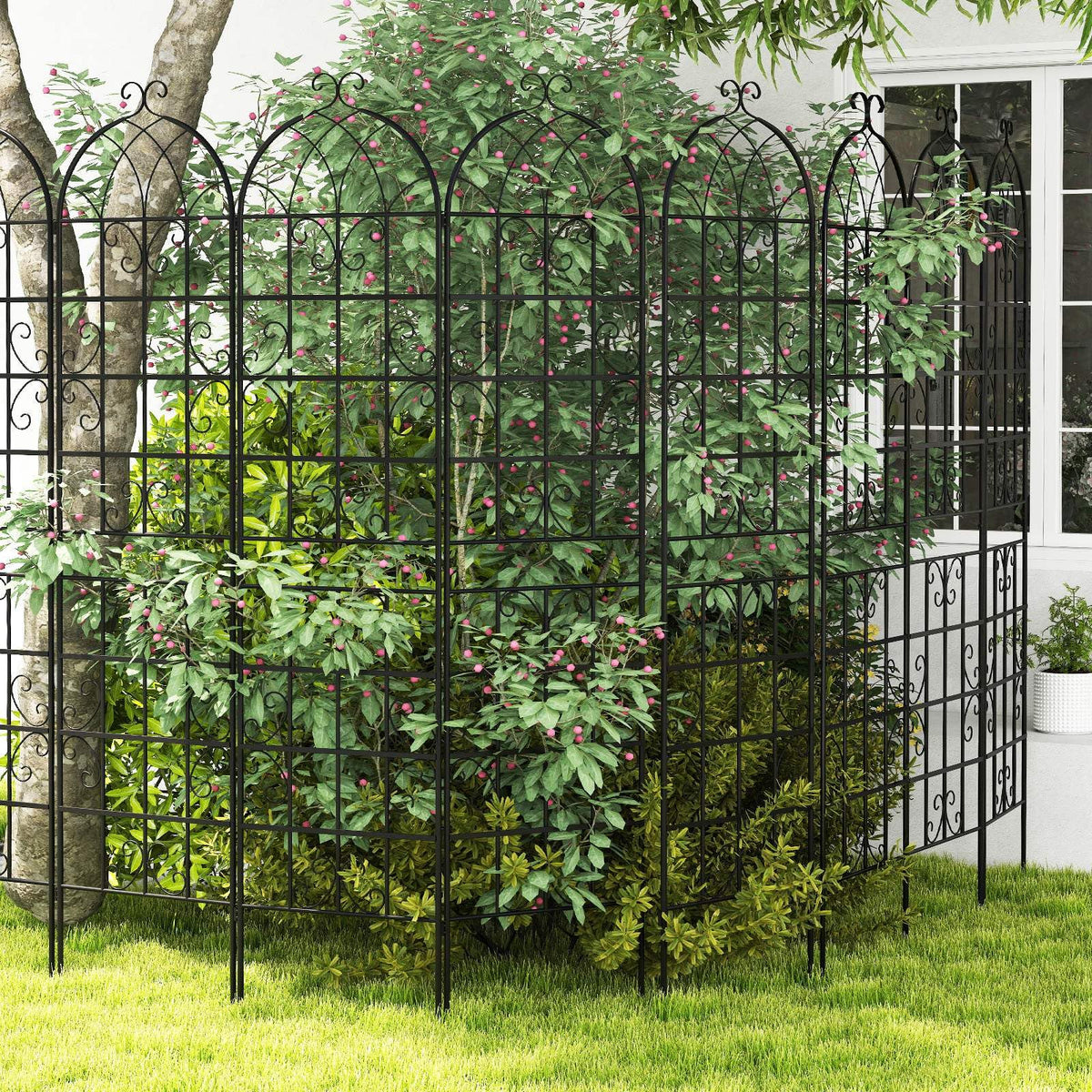 2 Pack 220cm x 50cm Metal Garden Trellis Outdoor Decorative for Climbing Plants