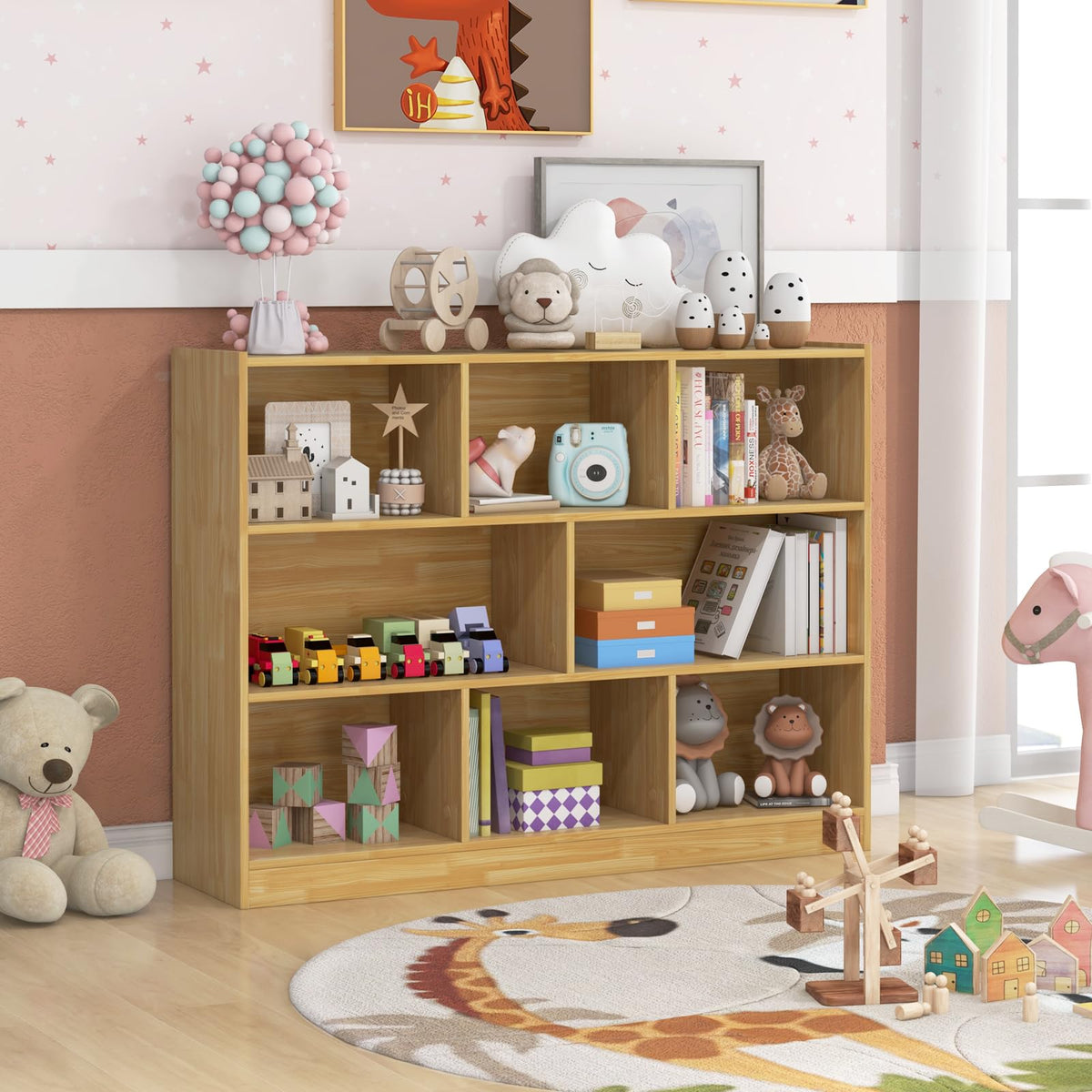 3-Tier Open Wooden Bookshelf