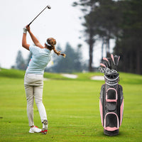 Men/Women's Complete Golf Club Set 9 Pieces, Includes 460cc Alloy Driver