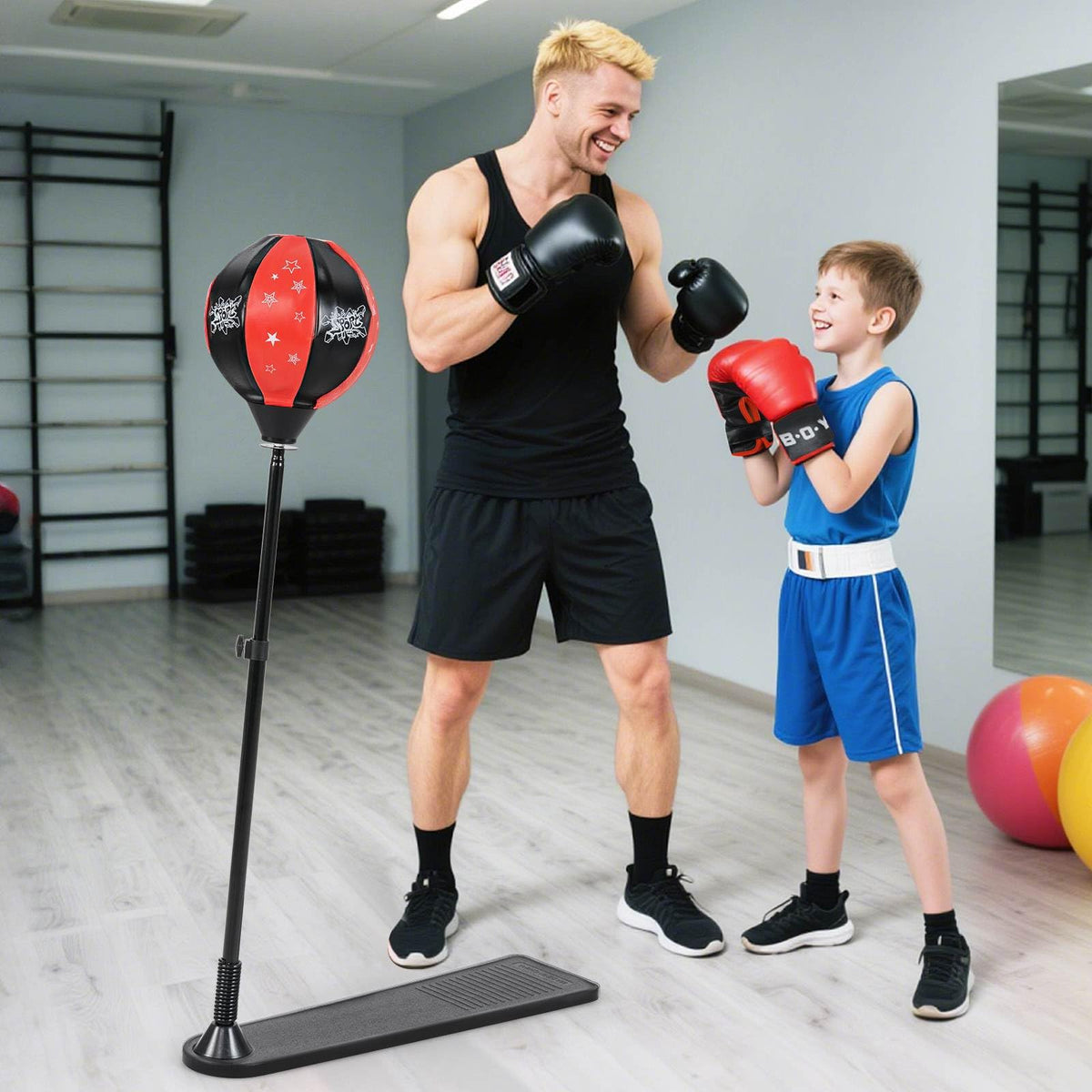 Inflatable Boxing Ball with Boxing Gloves & Air Pump for Kid