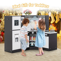 Kids Corner Kitchen Playset, Wooden Pretend Play Kitchen