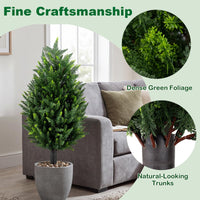 Giantex 2 Pack Artificial Cypress Topiary Trees 90cm Faux Cone Bushes