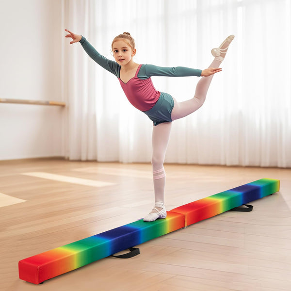 240cm Balance Beam, Folding Gymnastics Beam w/Carry Handles