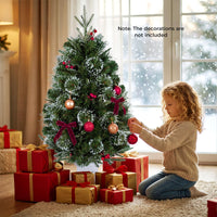 90cm Pre-Lit Potted Christmas Tree with 80 Warm White LED Lights