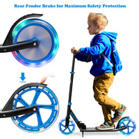 Folding Kick Push Scooter with Flashing LED Wheels