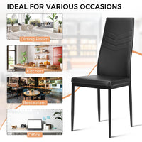 Giantex Set of 4 Dining Chairs, 4 PCS Armless Side Chairs, PVC Leather Seats with Upholstered Cushion