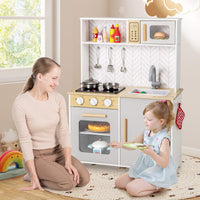 Kids Kitchen Playset, Pretend Play Kitchen Set with Lights & Sounds