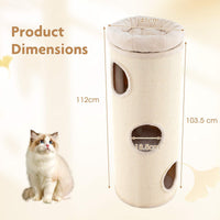 4-Story Cat House for Multiple Cats 112 cm Elevated Cat Cave Bed