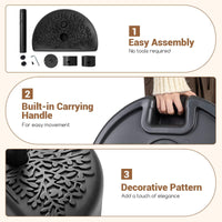 25kgHalf Round Patio Umbrella Base,Water&Sand Fillable Heavy Duty Patio Umbrella Stand