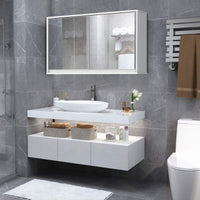 Bathroom Medicine Cabinet with Double Mirrored Doors for Bathroom