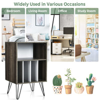 Giantex File Cabinet, Split Storage Space, Display Bookshelf, Record Storage Cabinet