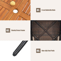 7 Piece Patio Dining Set, Outdoor Rattan Dining Furniture