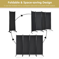 Giantex 4-Panel Room Divider, Folding Privacy Screen, Portable Fabric Wall Divider and Separator w/Steel Frame