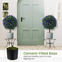 et of 2 Artificial Purple Rose Topiary Ball Trees