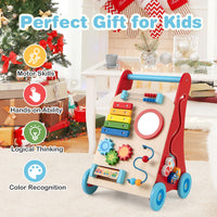 8-in-1 Wooden Baby Walker with Wheels for Toddlers 1+ Years Old