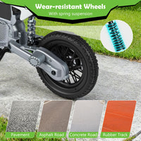 12V Kids Motorcycle with Training Wheels and Spring Suspension