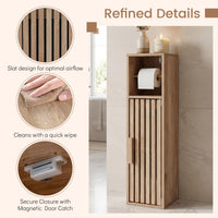 Slim Bathroom Cabinet with Door and Adjustable Shelf for Small Spaces