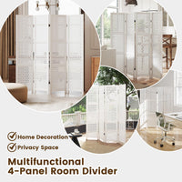 Giantex 4/6-Panel Folding Room Divider, 170CM Tall Carved Privacy Screen