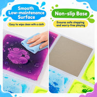 4-Pack Glow-in-the-Dark Liquid Sensory Floor Tiles 30 x 30 CM for Toddlers with Autism