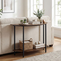 Half-moon Console Table with Open Storage Shelf and Anti-tip Kits for Living Room