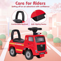 Mercedes-Benz Licensed Kids' Ride On Truck, Push Fire Engine