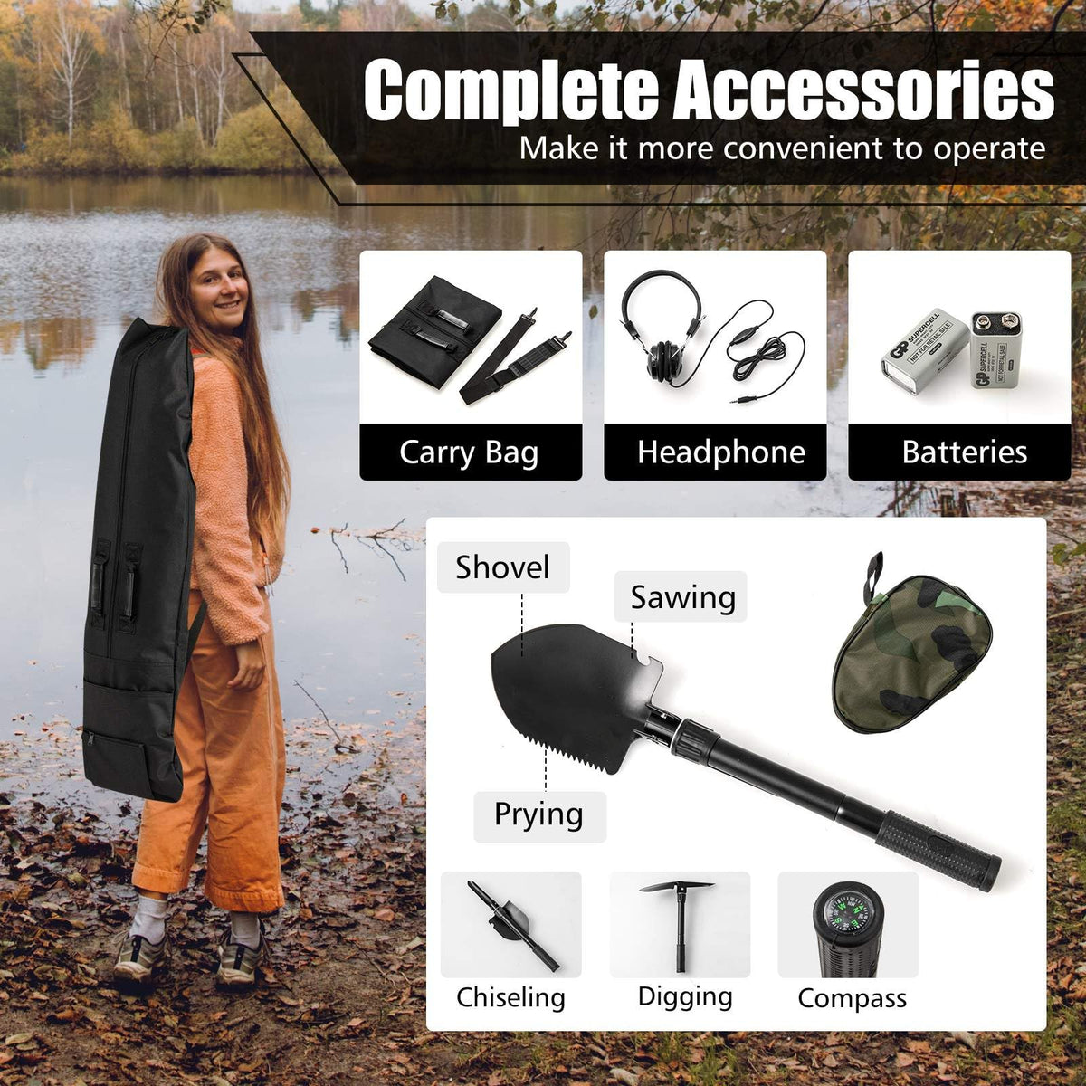 Metal Detector for Adults, Professional Higher Accuracy Gold Detector with Backlit LCD Display