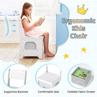Corner Kids Vanity with Lights and 3 Storage