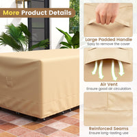 Patio Furniture Cover 420D Oxford Fabric Outdoor Table Set Cover with Padded Handle