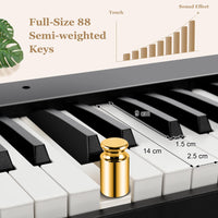 88-Key Foldable Digital Piano with MIDI & Wireless BT & Bag