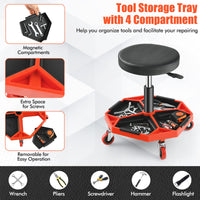 150 kg Capacity Pneumatic Rolling Mechanic Stool, Adjustable Roller Seat with Padded Seat