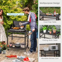 Giantex Outdoor Grill Cart - Pizza Oven Stand Table