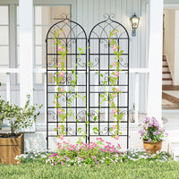 2 Panles Metal Garden Trellis for Outdoor Climbing Plants