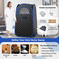 Portable Home Sauna, Full Body Steam Sauna Tent with 3L Steam Generator, Remote Control