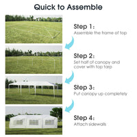 Waterproof Gazebo Tent with 6 Removable Side Panels for Party