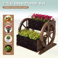 2-tier Raised Garden Bed with Drainage Holes and Wheels